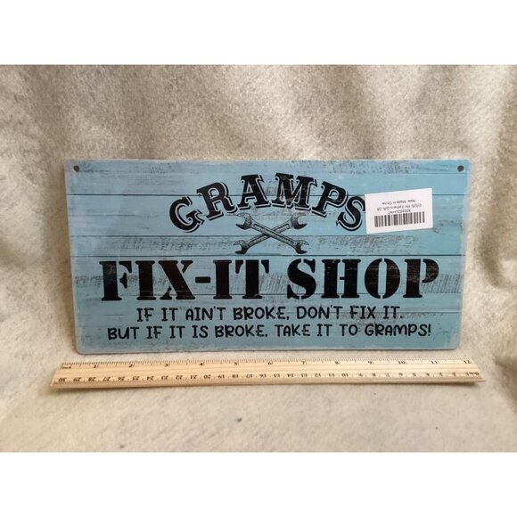 Gramps Fix-It Shop Decorative Sign 12" x 5" - Picture 1 of 3